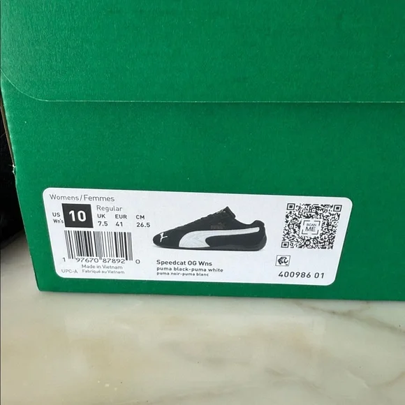 Puma Women’s Speedcat OG Wns  Black and White Sneakers - Picture 2 of 5